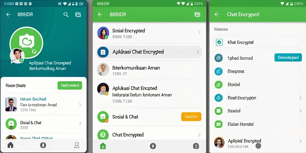 Tampilan antarmuka aplikasi 888IDR dalam modeChat Encrypted.