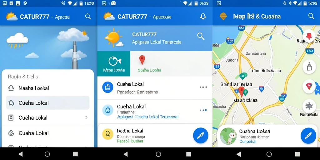 Tampilan utama CATUR777 menunjukkan informasi cuaca lokal yang akurat dan terkini.