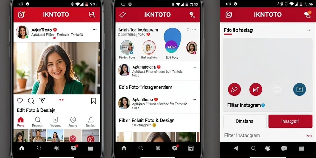 Antarmuka aplikasi IKNTOTO yang menarik dengan beragam filter Instagram.