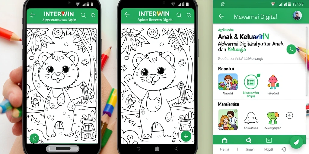 Tampilan antarmuka menarik aplikasi Mewarnai Digital INTERWIN.