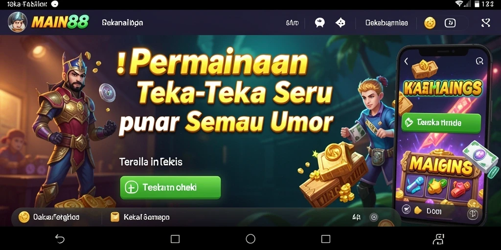 Antarmuka permainan Teka-Teki yang menarik dan interaktif.