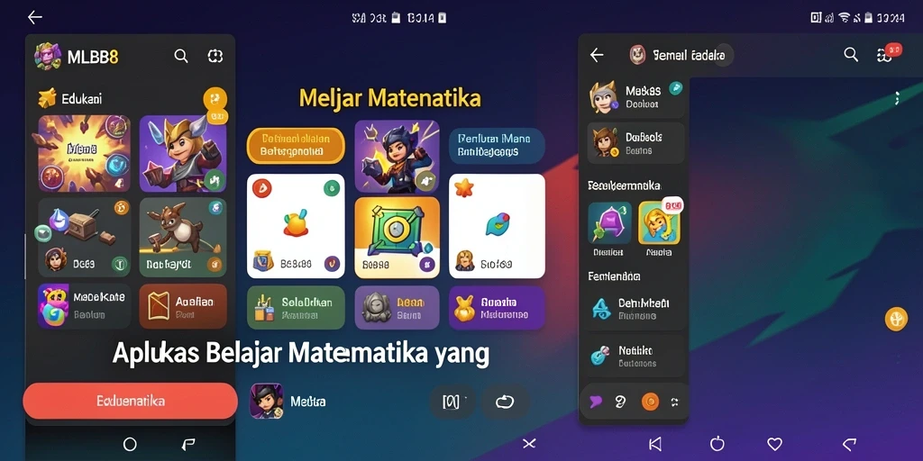 Tampilan antarmuka MLBB8 yang ramah untuk Belajar Matematika.