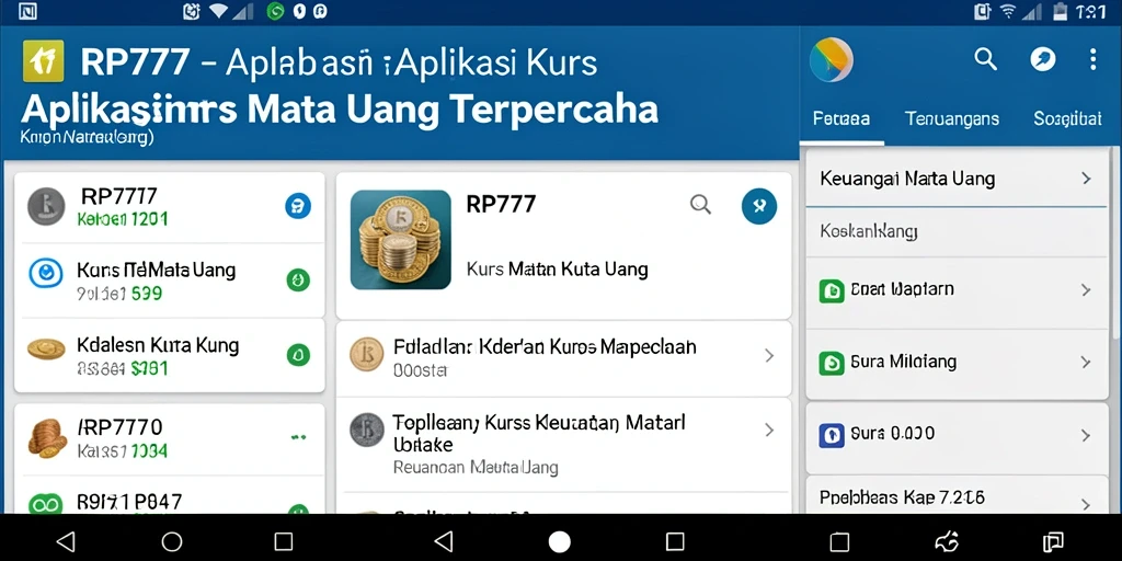 Antarmuka RP777 yang menampilkan data kurs mata uang dengan jelas dan informatif.