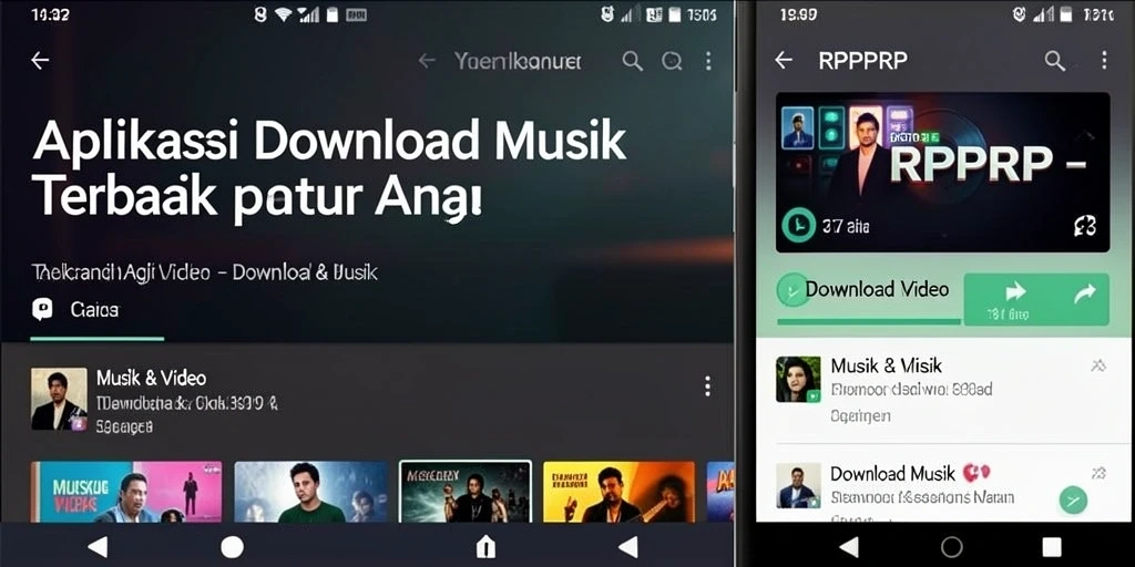 Tampilan antarmuka utama RPRPRP untuk Download Musik.