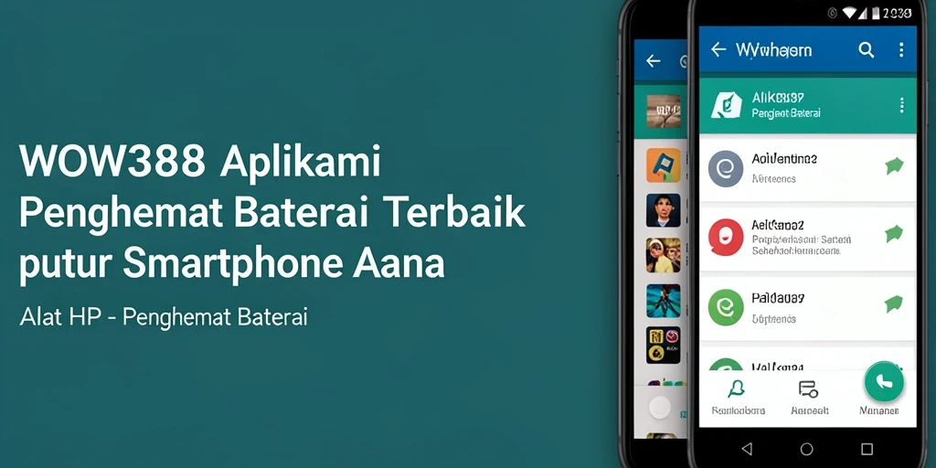 Tampilan antarmuka WOW388 yang sederhana dan intuitif untuk Penghemat Baterai.
