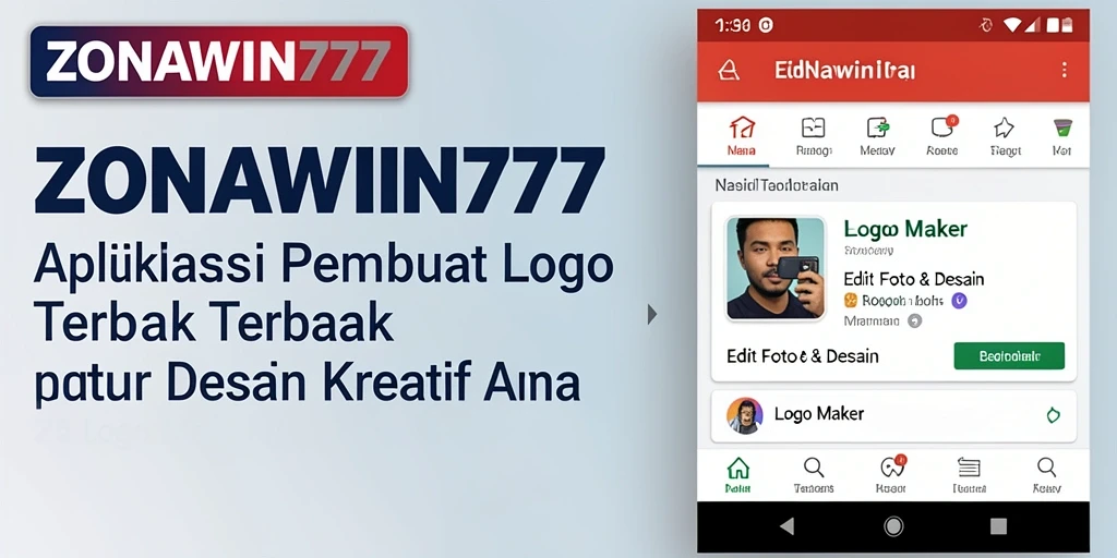 Antarmuka ZONAWIN777 yang simpel dan fungsional untuk Logo Maker.